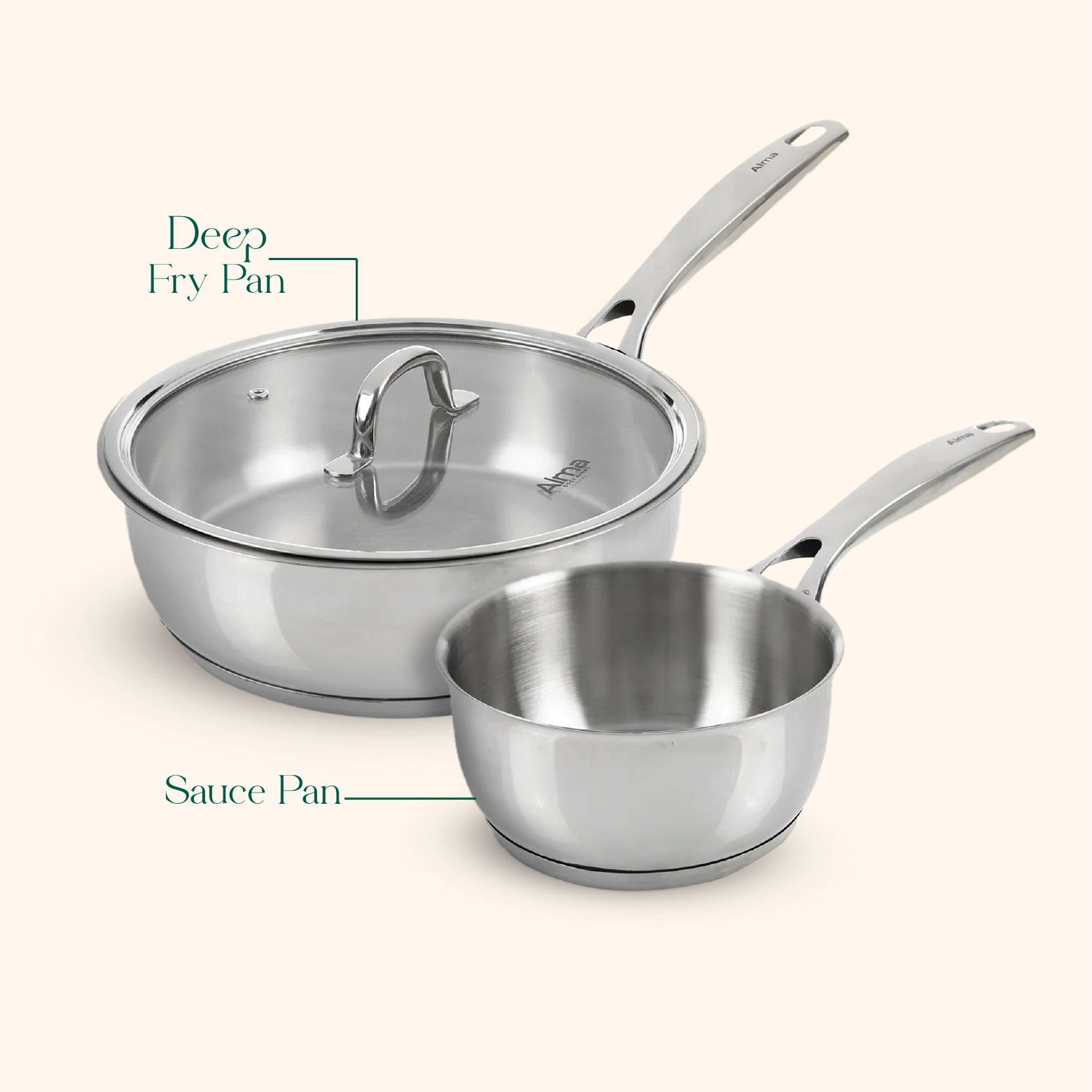 2-Piece Stainless Steel Cookware Set