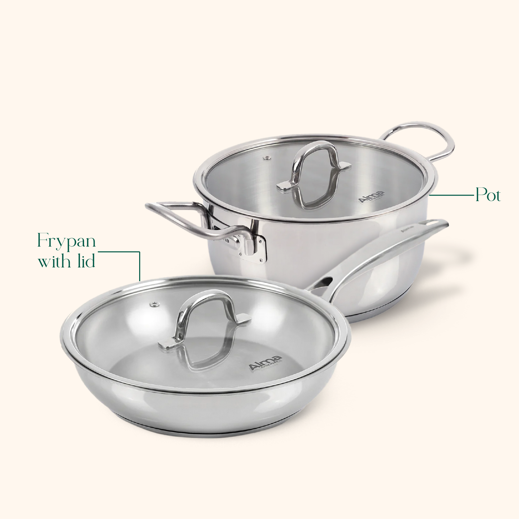 2-Piece Stainless Steel Cookware Set