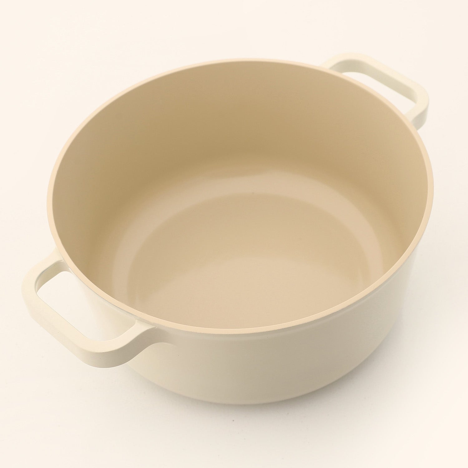 3-Piece Ceramic Cookware Set (Handles included) - Beige & Black