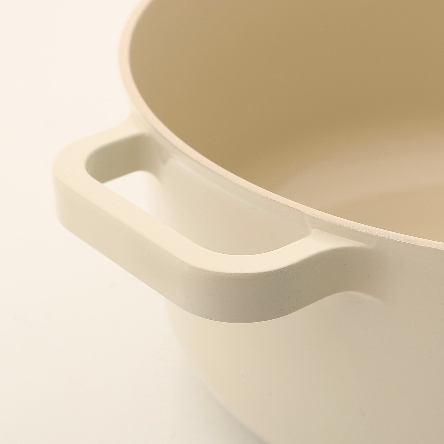 3-Piece Ceramic Cookware Set (Handles included) - Beige & Black