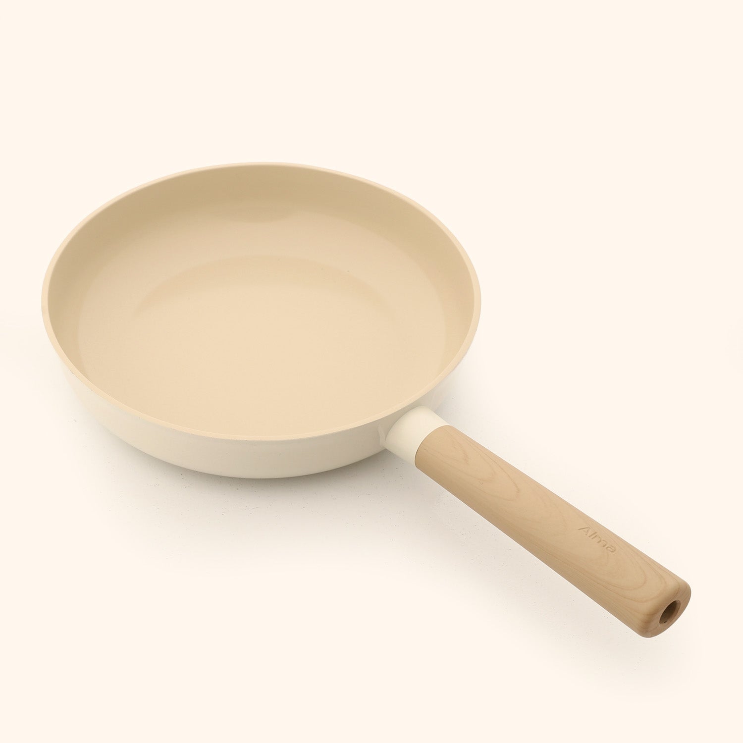 3-Piece Ceramic Cookware Set (Handles included) - Beige & Black