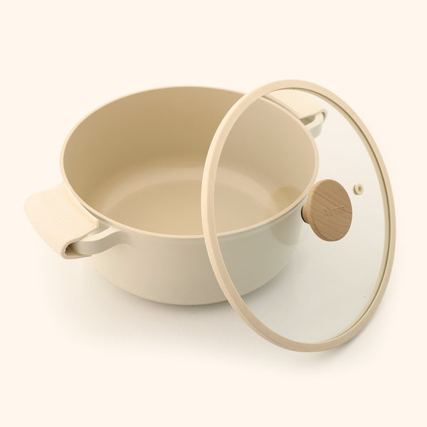 Alma Ceramic Pot 24 cm With Glass Lid - Alma Cookware