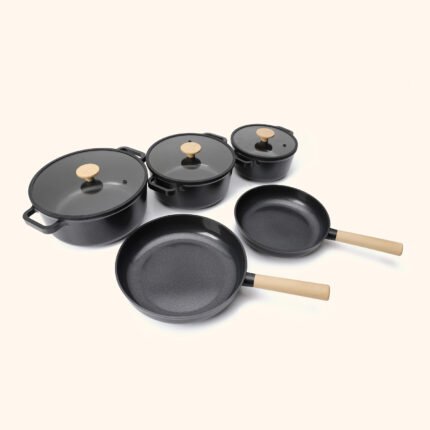 5-Piece Ceramic Cookware Set (Handles included)