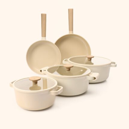 5-Piece Ceramic Cookware Set (Handles included)